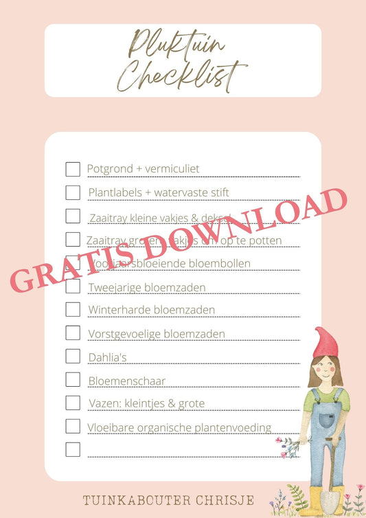 Pluktuin checklist - Tuinkabouter Chrisje