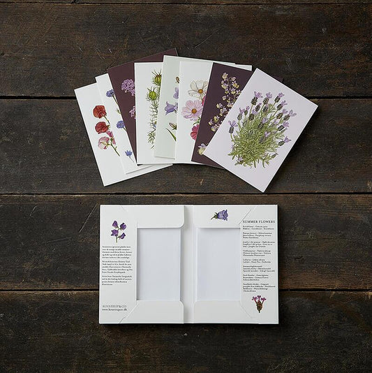 Wenskaarten "Zomerbloemen" - Set van 8 kaarten met enveloppe - Tuinkabouter Chrisje