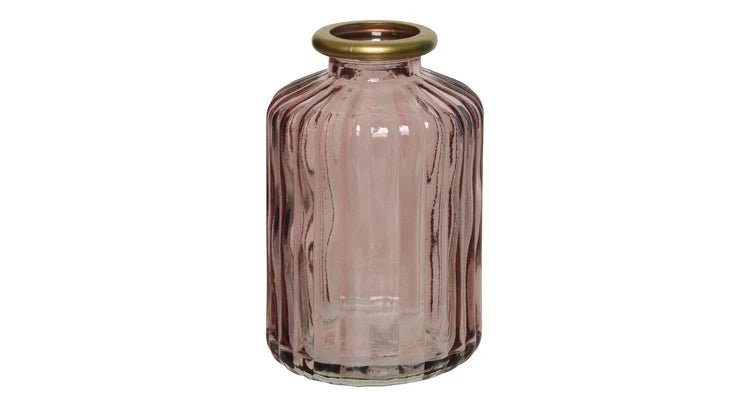 flesvaasje gekleurd met gouden randje - Tuinkabouter Chrisje